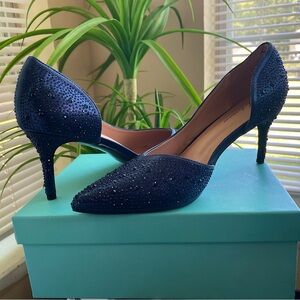 L Lorraine Rhinestone Stiletto- Blue High Heels